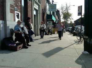 Street Musician, Park Slope, Brooklyn by Jim Goodin