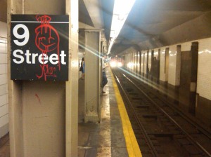 Subway Stop, Brooklyn by Jim Goodin